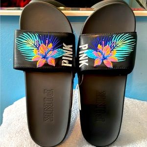 Victoria Secret Pink Tropical Slides NEW LG